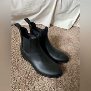 Sam Edelman TINSLEY Matte Black Slip-On Rubber Rain Boots Womens sz 9